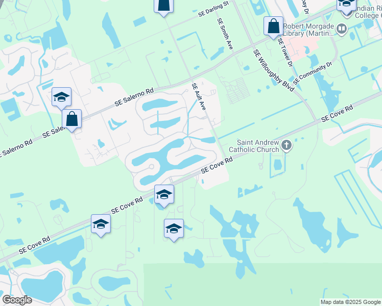map of restaurants, bars, coffee shops, grocery stores, and more near 1684 Southeast Lake Legacy Way in Stuart