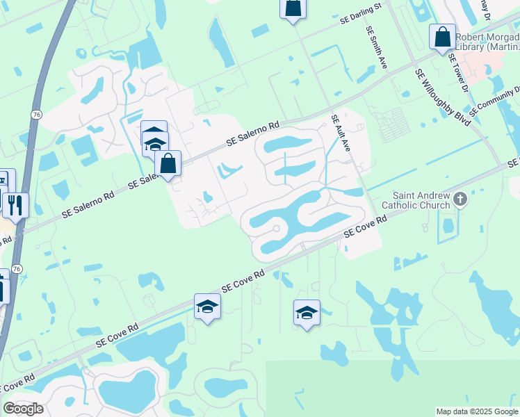 map of restaurants, bars, coffee shops, grocery stores, and more near 1391 Southeast Legacy Cove Circle in Stuart