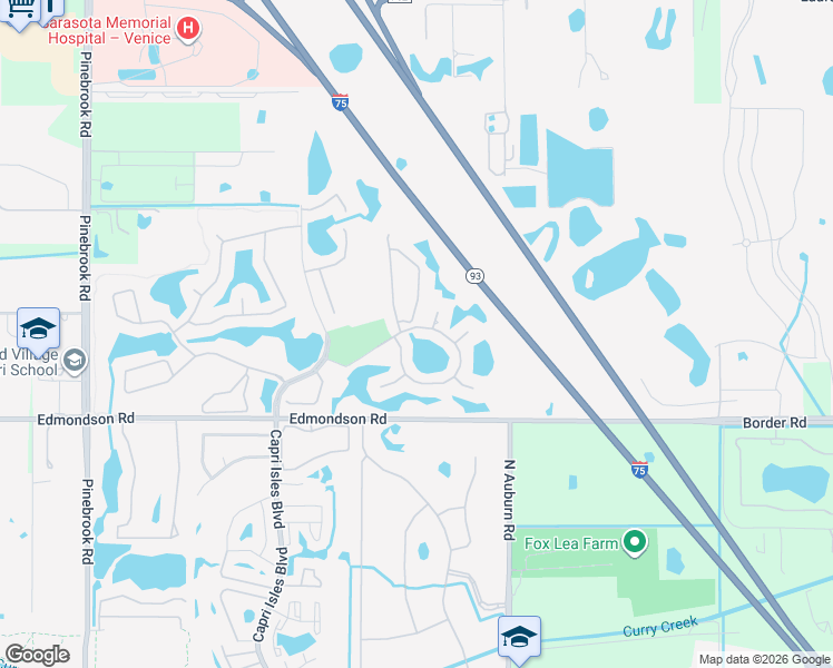 map of restaurants, bars, coffee shops, grocery stores, and more near 1443 Trune Way in Venice