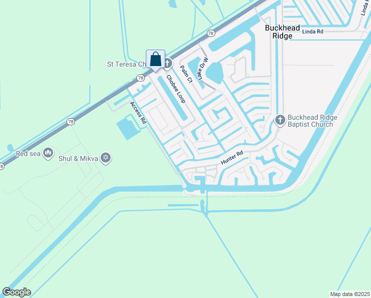 map of restaurants, bars, coffee shops, grocery stores, and more near 1053 Lime Court in Okeechobee