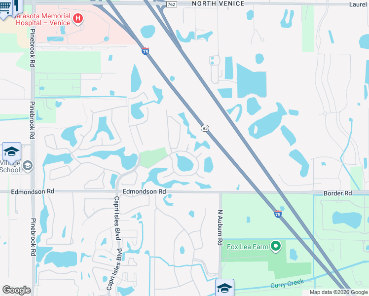 map of restaurants, bars, coffee shops, grocery stores, and more near 1443 Trune Way in Venice