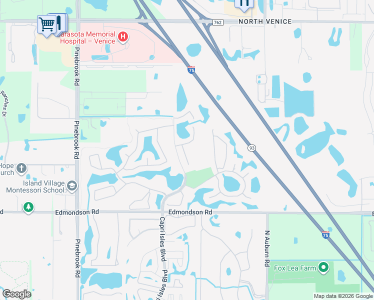 map of restaurants, bars, coffee shops, grocery stores, and more near 1604 Slate Court in Venice