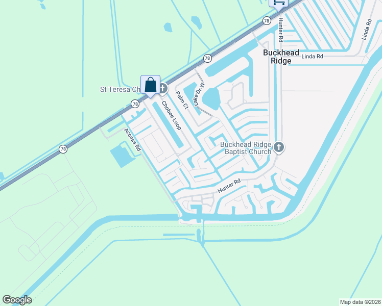 map of restaurants, bars, coffee shops, grocery stores, and more near 1365 Chobee Loop in Okeechobee