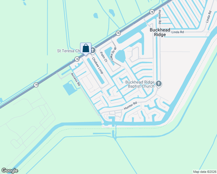 map of restaurants, bars, coffee shops, grocery stores, and more near 1365 Chobee Loop in Okeechobee