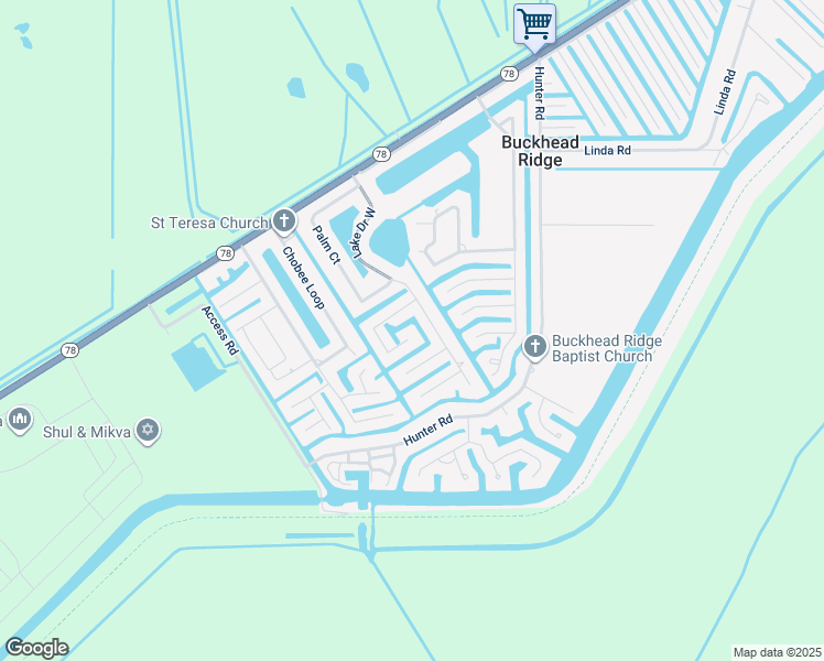 map of restaurants, bars, coffee shops, grocery stores, and more near 1460 Lake Drive West in Okeechobee