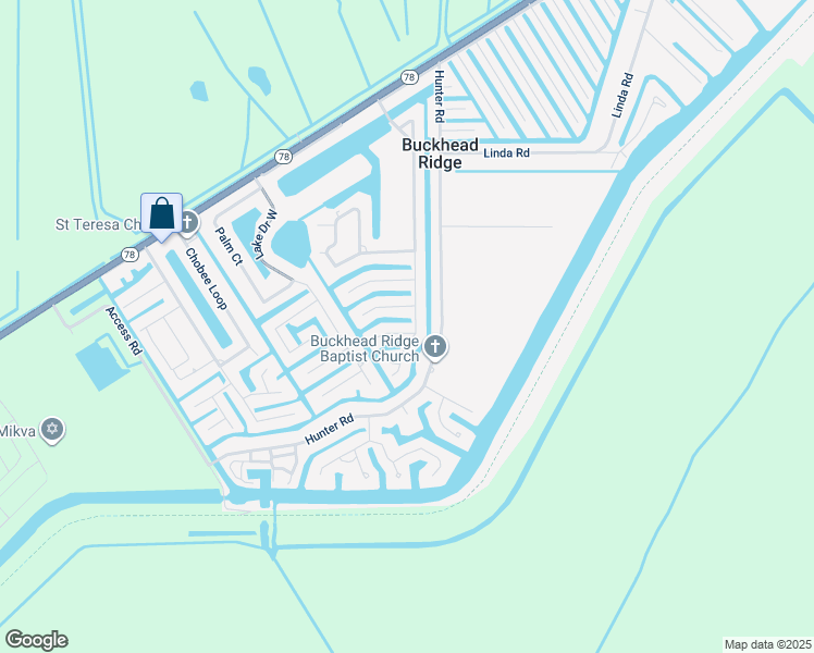 map of restaurants, bars, coffee shops, grocery stores, and more near 1020 22nd Street in Okeechobee