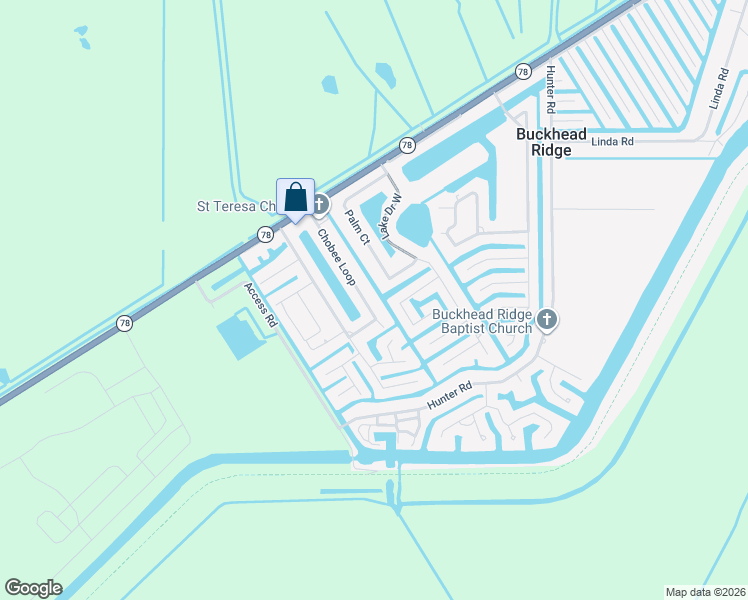 map of restaurants, bars, coffee shops, grocery stores, and more near 1291 Chobee Loop in Okeechobee