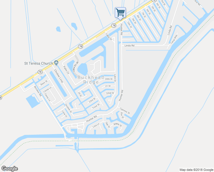 map of restaurants, bars, coffee shops, grocery stores, and more near 1080 21 Street in Okeechobee