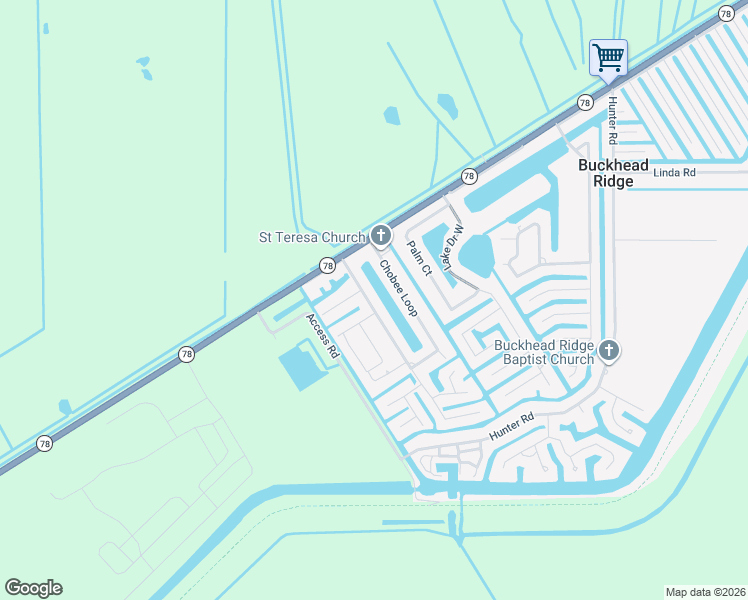 map of restaurants, bars, coffee shops, grocery stores, and more near 1093 Chobee Street in Okeechobee