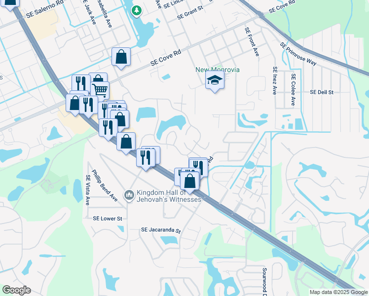 map of restaurants, bars, coffee shops, grocery stores, and more near 4306 Southeast Scotland Cay Way in Stuart