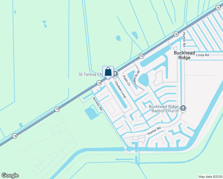 map of restaurants, bars, coffee shops, grocery stores, and more near 1093 Chobee Street in Okeechobee