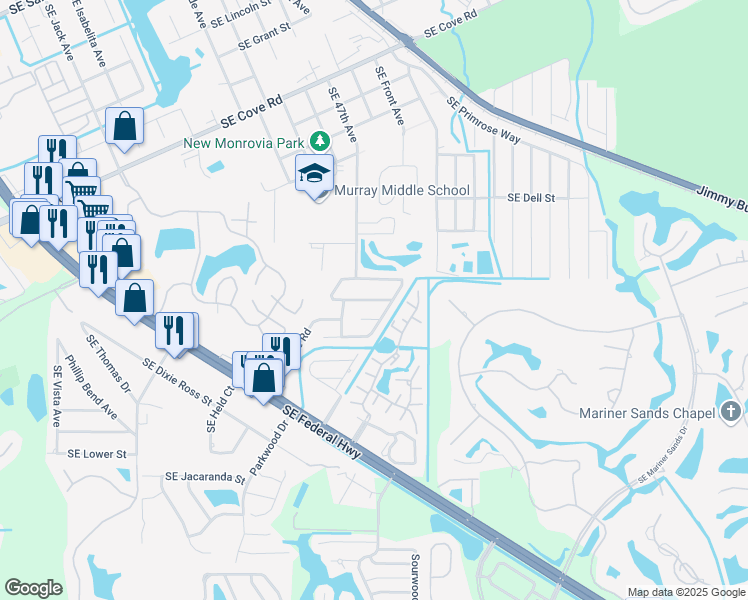 map of restaurants, bars, coffee shops, grocery stores, and more near 4938 SE Salvatori Rd in Stuart