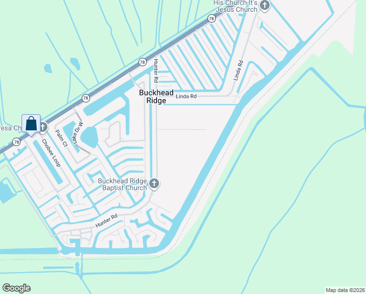 map of restaurants, bars, coffee shops, grocery stores, and more near 1493 Hunter Road in Okeechobee