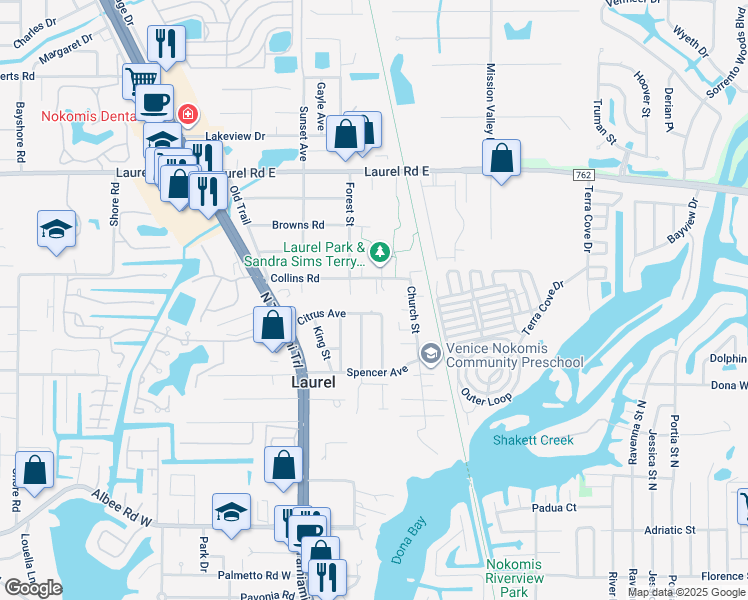 map of restaurants, bars, coffee shops, grocery stores, and more near 20 Mc Neal Avenue in Nokomis