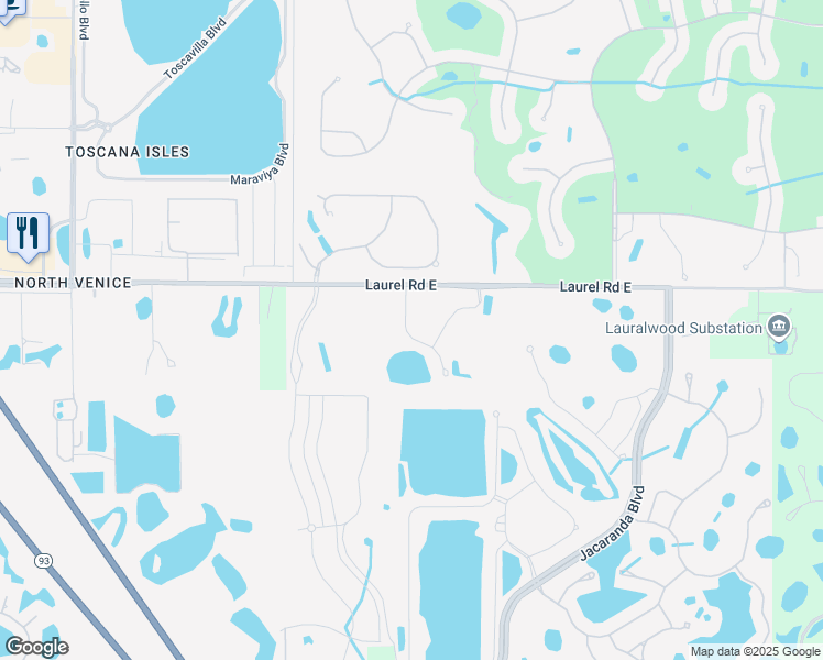 map of restaurants, bars, coffee shops, grocery stores, and more near 3562-3570 Laurel Road East in Nokomis