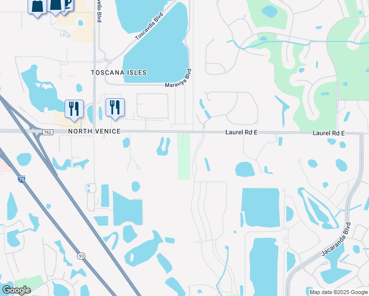 map of restaurants, bars, coffee shops, grocery stores, and more near 3600 Laurel Road East in Nokomis