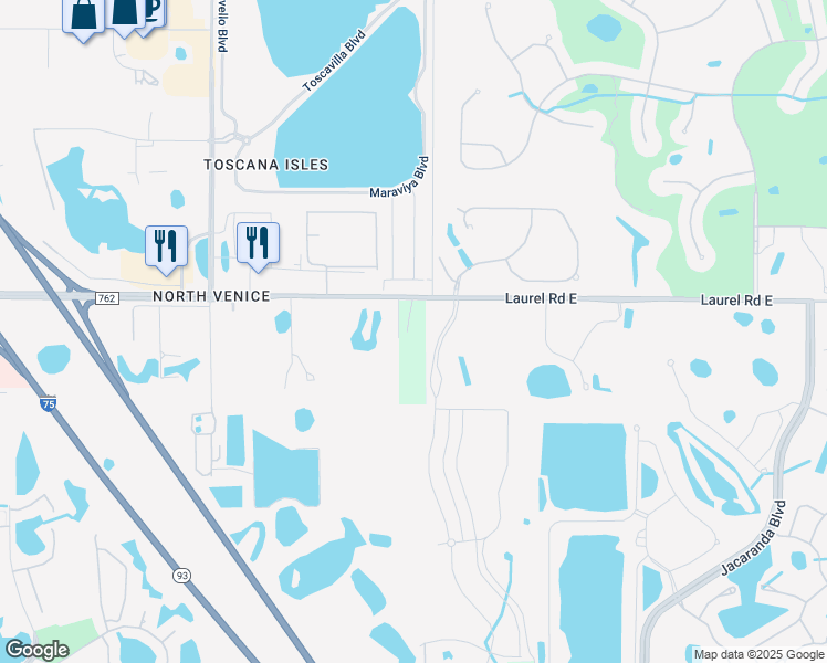 map of restaurants, bars, coffee shops, grocery stores, and more near 3600 Laurel Road East in Nokomis