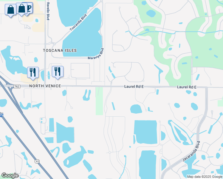 map of restaurants, bars, coffee shops, grocery stores, and more near 3548-3560 Laurel Road East in Nokomis