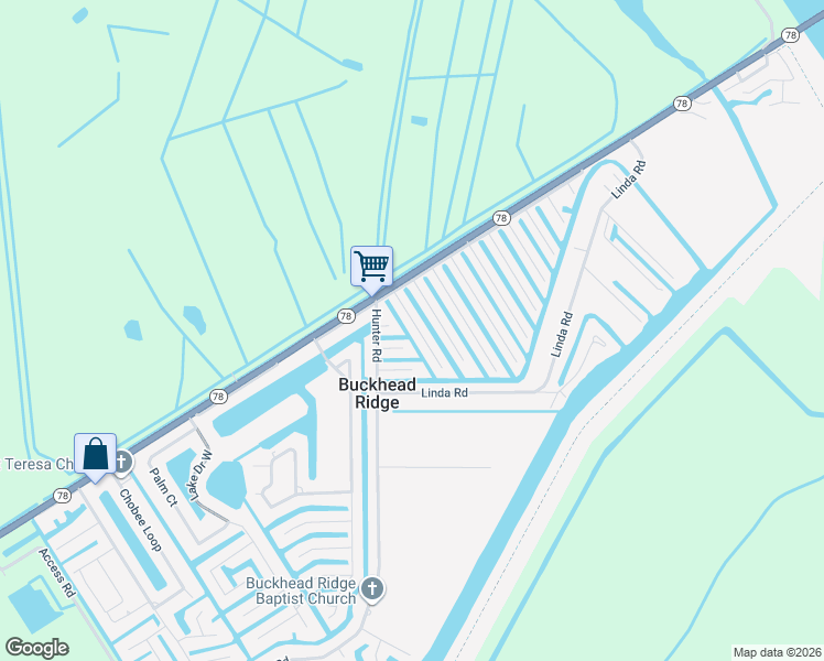 map of restaurants, bars, coffee shops, grocery stores, and more near 1096 10th Street in Okeechobee