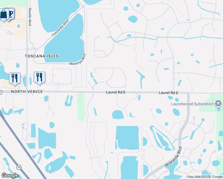 map of restaurants, bars, coffee shops, grocery stores, and more near 1118 Cielo Court in Venice