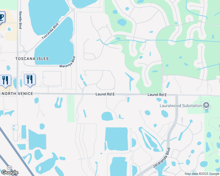 map of restaurants, bars, coffee shops, grocery stores, and more near 1153 Cielo Court in Venice
