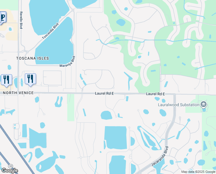 map of restaurants, bars, coffee shops, grocery stores, and more near 1153 Cielo Court in Venice