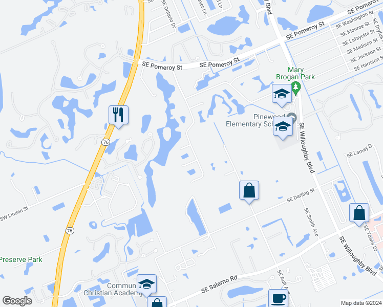 map of restaurants, bars, coffee shops, grocery stores, and more near 5424 Southeast Graham Drive in Stuart