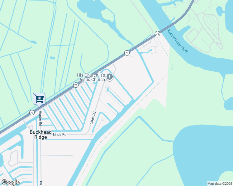 map of restaurants, bars, coffee shops, grocery stores, and more near 1718 Linda Road in Okeechobee