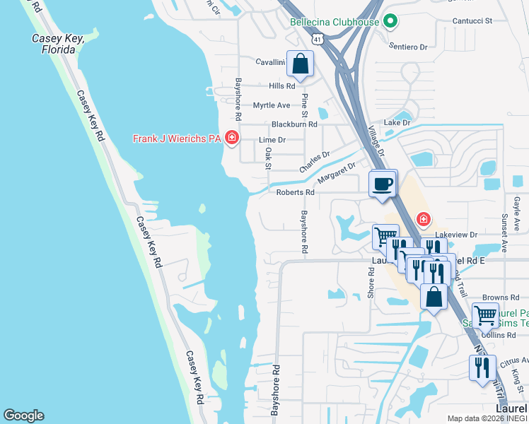 map of restaurants, bars, coffee shops, grocery stores, and more near 4902 Top Sail Drive in Nokomis