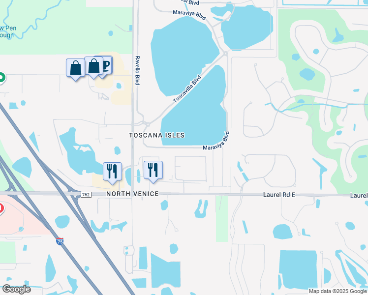 map of restaurants, bars, coffee shops, grocery stores, and more near Maraviya Boulevard in Nokomis