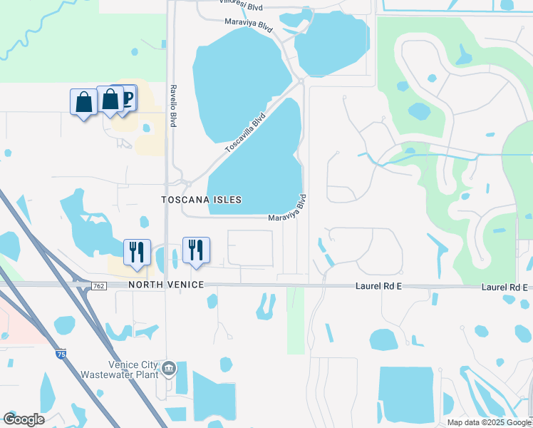 map of restaurants, bars, coffee shops, grocery stores, and more near 220 Maraviya Boulevard in Nokomis