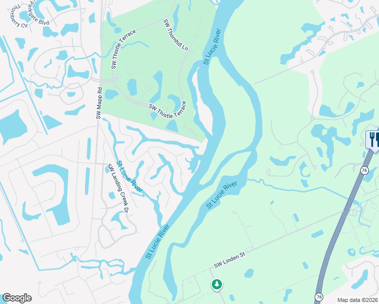 map of restaurants, bars, coffee shops, grocery stores, and more near 659 Southwest Bittern Street in Palm City