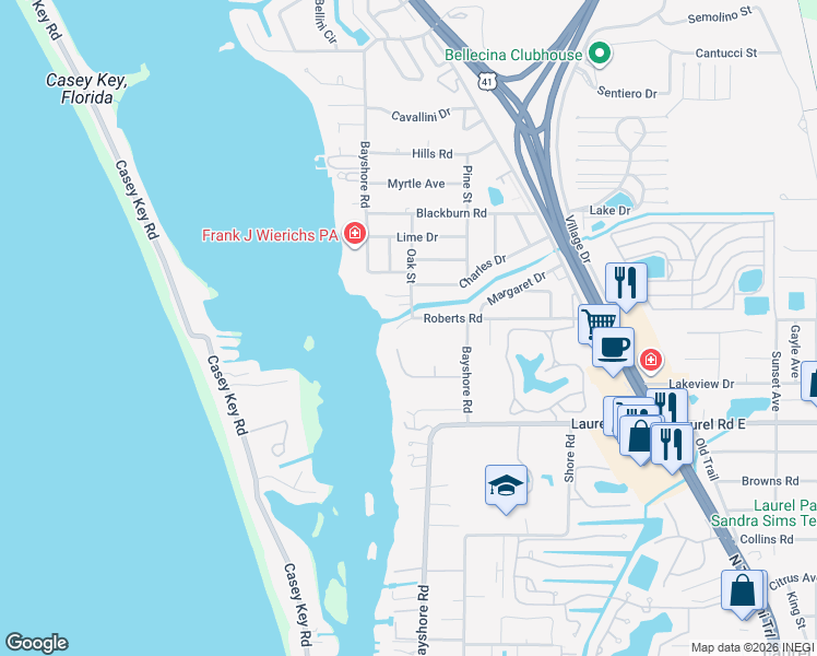 map of restaurants, bars, coffee shops, grocery stores, and more near 4902 Top Sail Drive in Nokomis