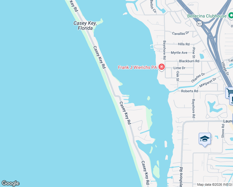 map of restaurants, bars, coffee shops, grocery stores, and more near 1219 Casey Key Road in Nokomis