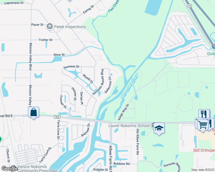 map of restaurants, bars, coffee shops, grocery stores, and more near 1049 Delacroix Circle in Nokomis