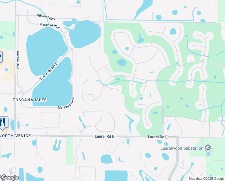 map of restaurants, bars, coffee shops, grocery stores, and more near 133 Mestre Place in Nokomis