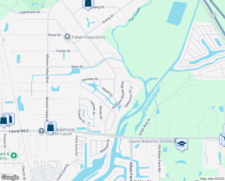 map of restaurants, bars, coffee shops, grocery stores, and more near 1578 Vermeer Drive in Nokomis