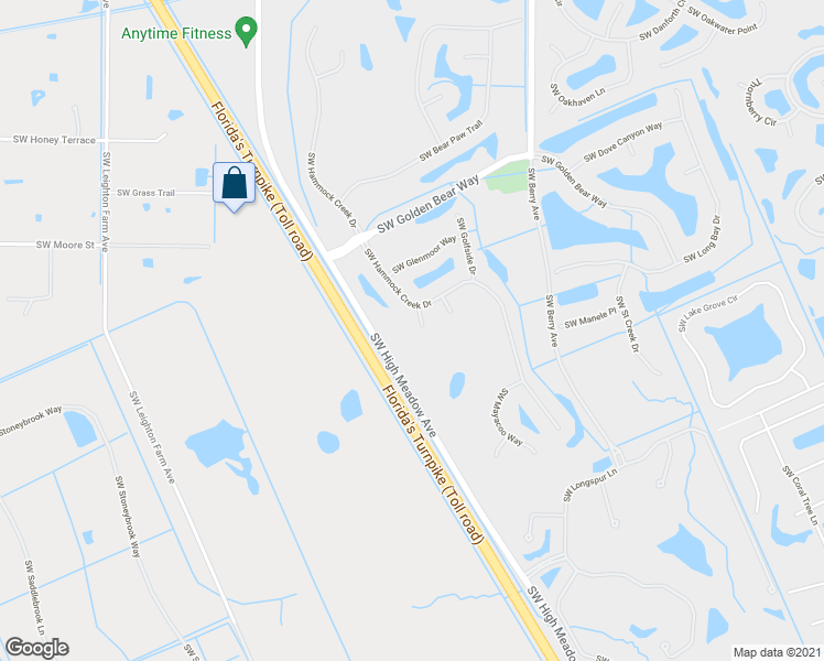 map of restaurants, bars, coffee shops, grocery stores, and more near 5028 Southwest Elk River Court in Palm City