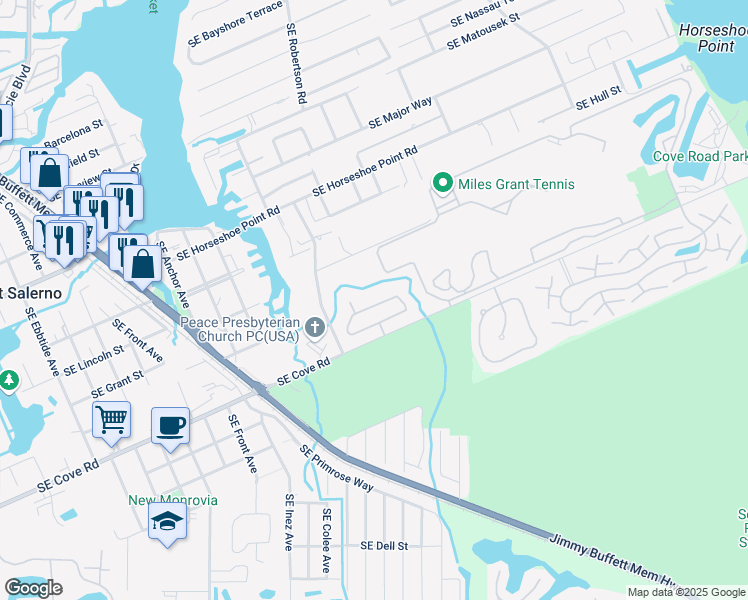 map of restaurants, bars, coffee shops, grocery stores, and more near 4990 Southeast Hanson Circle in Stuart