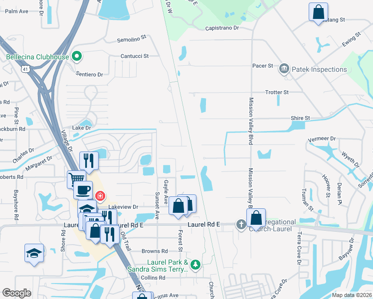 map of restaurants, bars, coffee shops, grocery stores, and more near 607 Vanderbilt Drive in Nokomis