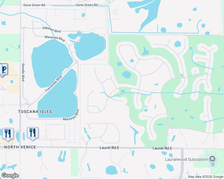 map of restaurants, bars, coffee shops, grocery stores, and more near 282 Padova Way in Nokomis