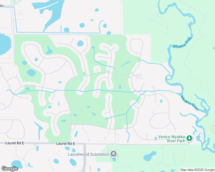 map of restaurants, bars, coffee shops, grocery stores, and more near 334 Cipriani Way in Venice