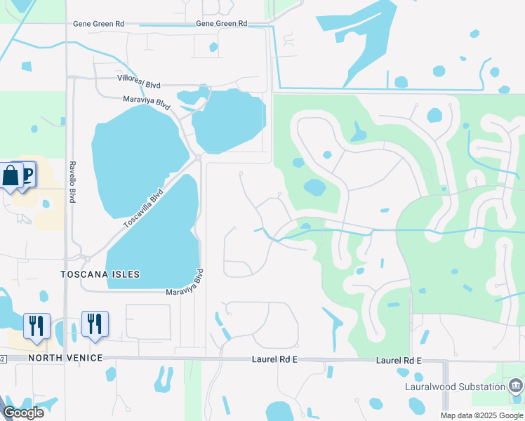 map of restaurants, bars, coffee shops, grocery stores, and more near 258 Mestre Place in Nokomis