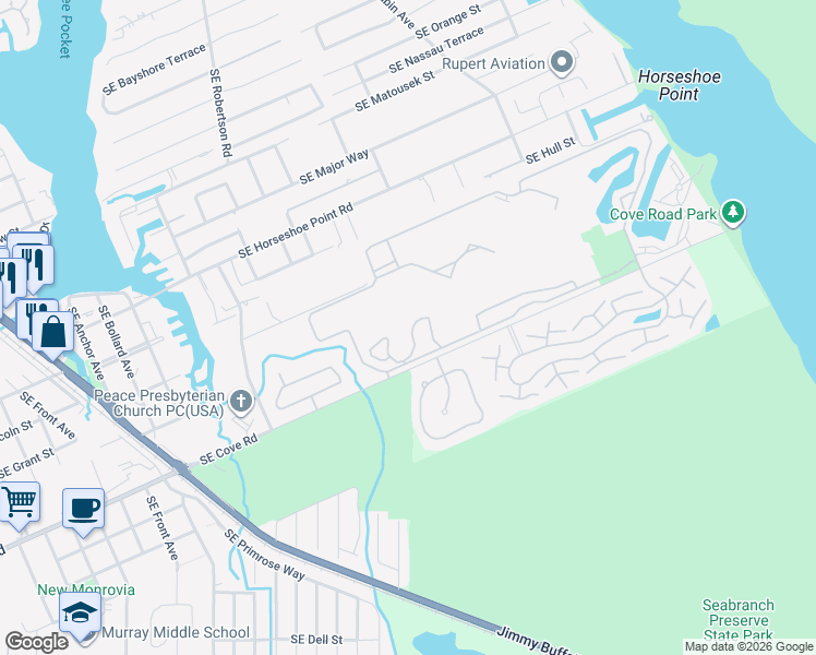 map of restaurants, bars, coffee shops, grocery stores, and more near 5225 Southeast Sea Island Way in Stuart