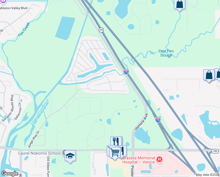map of restaurants, bars, coffee shops, grocery stores, and more near 79 Lancer Drive in Nokomis