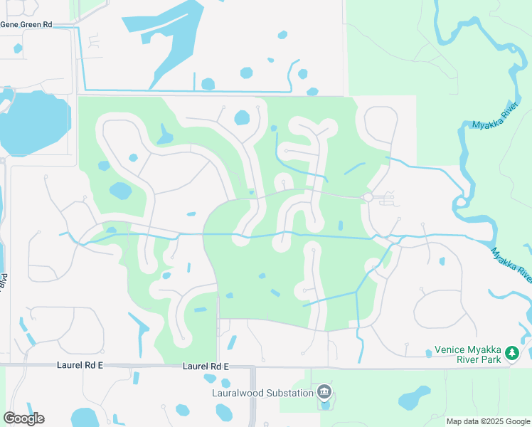 map of restaurants, bars, coffee shops, grocery stores, and more near 132 Martellago Drive in Venice