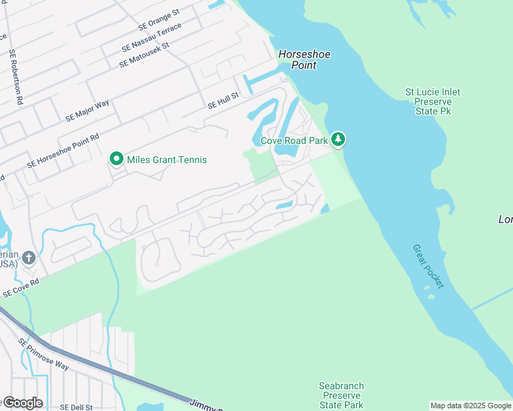 map of restaurants, bars, coffee shops, grocery stores, and more near 5991 Southeast Riverboat Drive in Stuart