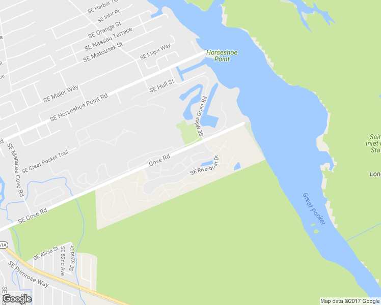 map of restaurants, bars, coffee shops, grocery stores, and more near 6073 Southeast Riverboat Drive in Stuart
