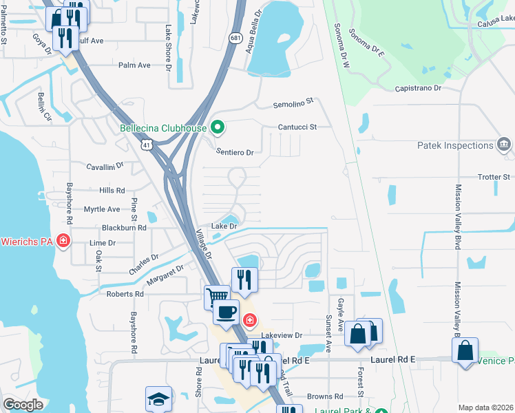 map of restaurants, bars, coffee shops, grocery stores, and more near 224 3rd Street East in Nokomis