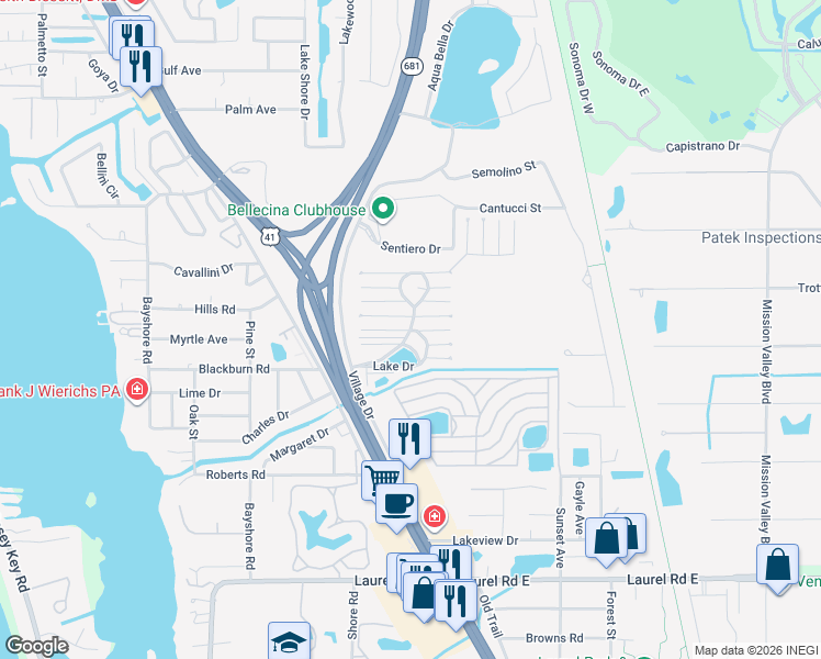 map of restaurants, bars, coffee shops, grocery stores, and more near 186 3rd Street West in Nokomis